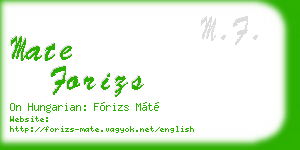 mate forizs business card
