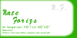 mate forizs business card